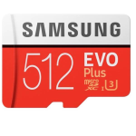 Samsung EVO Plus MB-MC512HA - Scheda di memoria flash (adattatore da microSDXC a SD in dotazione) - 512 GB - UHS-I U3 / Class10 - UHS-I microSDXC